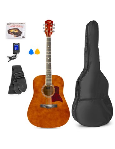 SoloJam Conjunto Guitarra Acústica Natural Oscura