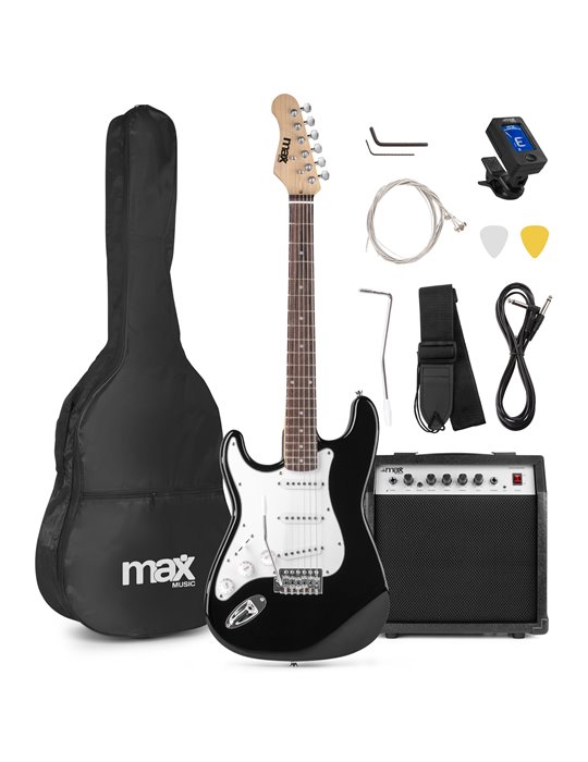 GigKit Conjunto Guitarra Eléctrica Negro Zurdo
