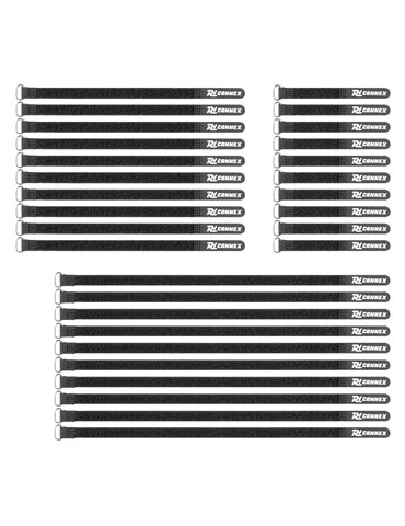 CXT-SET Conjunto de bridas para cable 30pcs Negro