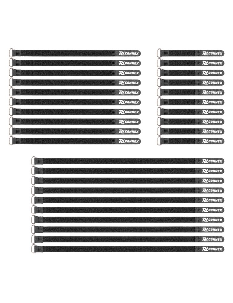 CXT-SET Conjunto de bridas para cable 30pcs Negro
