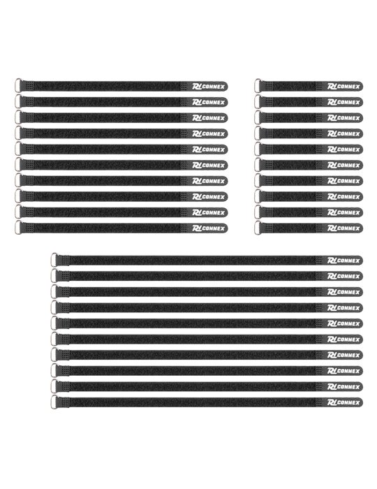 CXT-SET Conjunto de bridas para cable 30pcs Negro