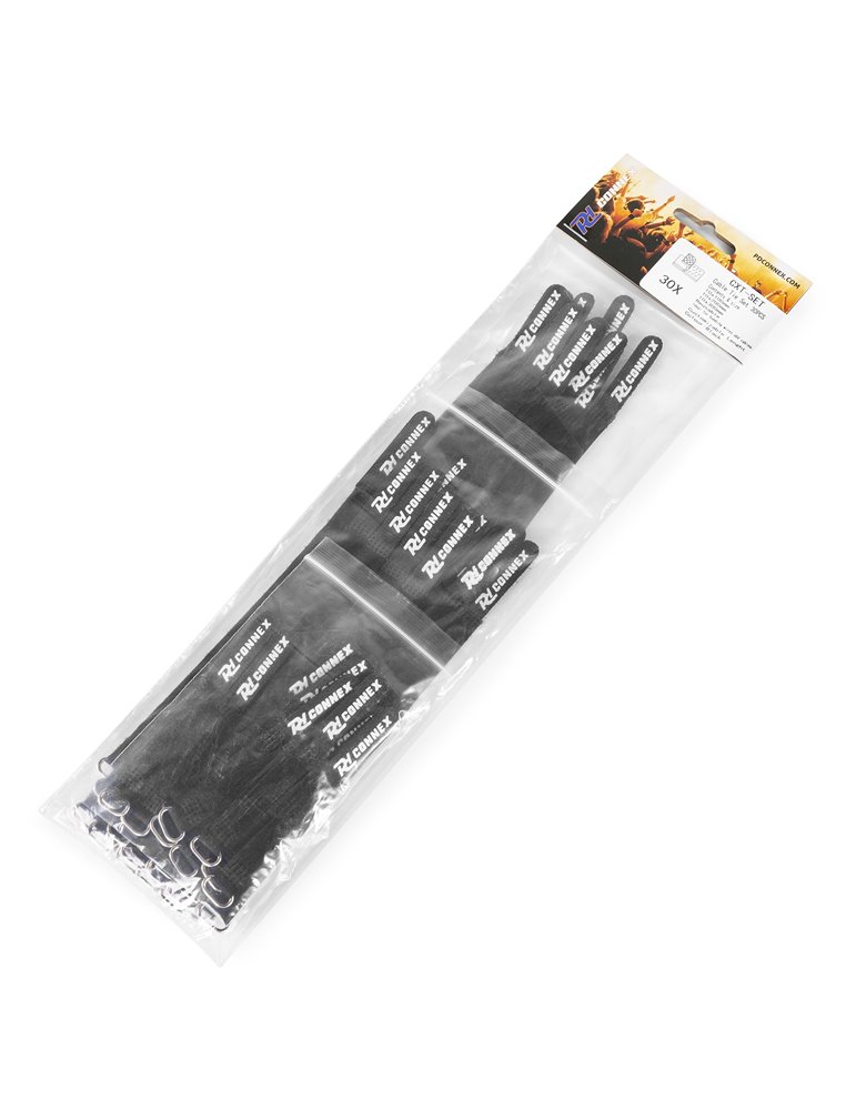 CXT-SET Conjunto de bridas para cable 30pcs Negro