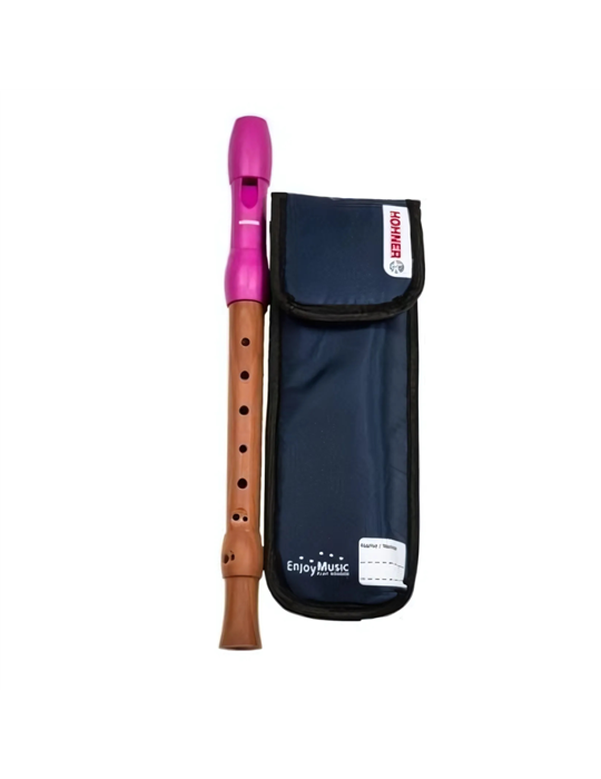 Flauta Hohner Mixta Boquilla Rosa Digitación Barroca 3P 9584-1