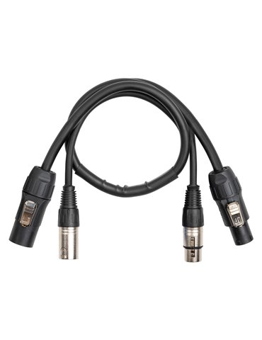 CX07-0.50 Combi Cable Powerconnector TR - XLR M / Powerconnector TR - XLR F 0.50m
