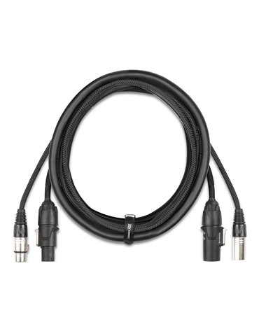 CX07-2 Combi Cable Powerconnector TR - XLR M / Powerconnector TR - XLR F 2m