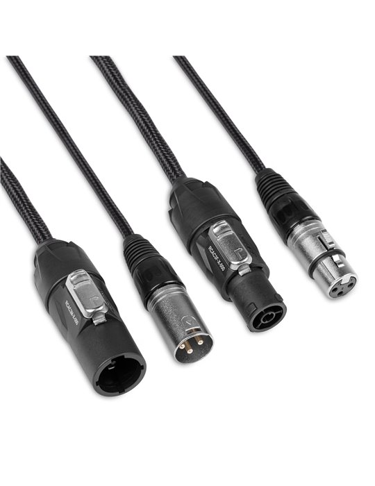 CX07-10 Combi Cable Powerconnector TR - XLR M / Powerconnector TR - XLR F 10m