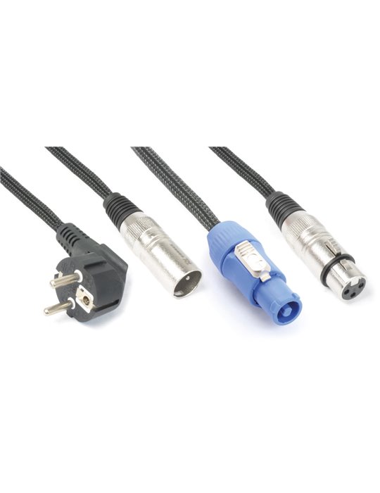 CX08-15 Ligero Combi Cable Schuko - XLR M / Alimentacion A - XLR F 15m 