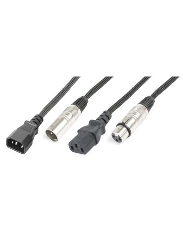 CX09-15 Ligero Combi Cable IEC M - XLR M / IEC F - XLR F 15m 