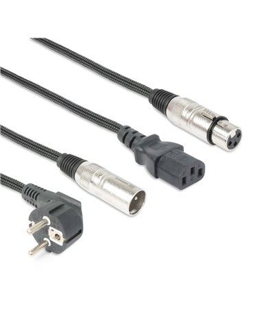 CX10-10 Ligero Combi Cable Shuko - XLR M / IEC F - XLR F 10m 