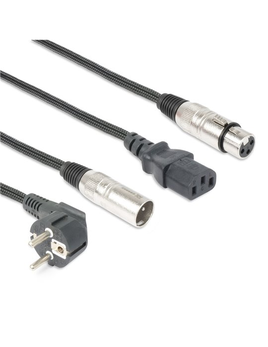 CX10-10 Ligero Combi Cable Shuko - XLR M / IEC F - XLR F 10m 