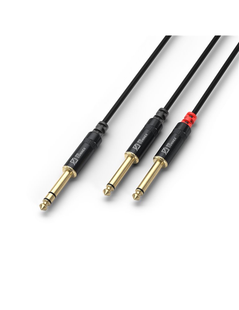 CX76-3 Cable 6.3 Stereo- 2x6.3 Mono 3.0m