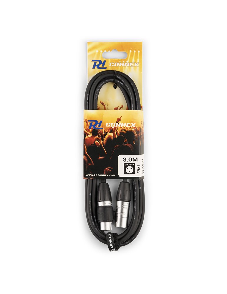 CX104-3 DMX IP65 XLR 3-pin Macho-XLR Hembra 3,0m