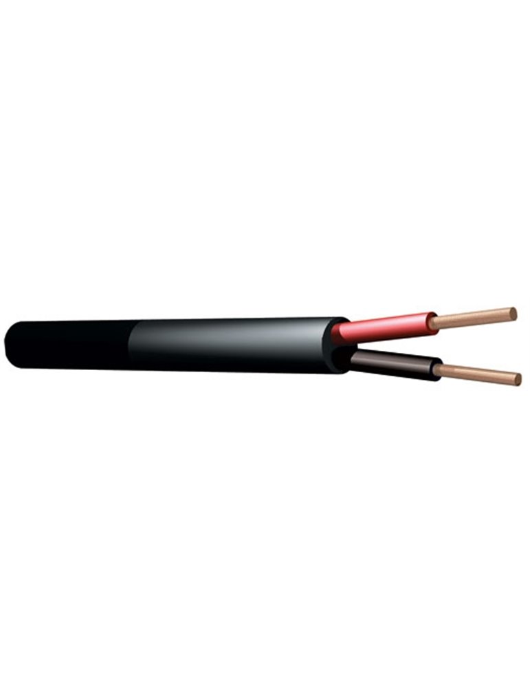 RX10 Cable altavoz linea de 100V, 2 x 1.5mm, 15A, Negro, 50m