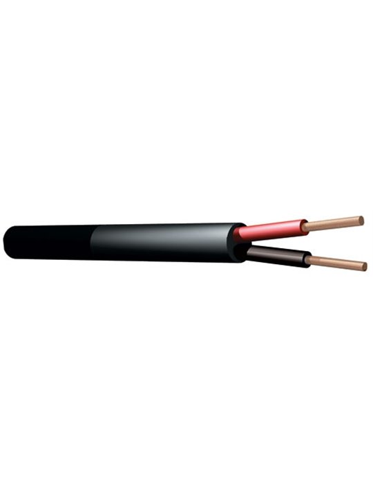 RX10 Cable altavoz linea de 100V, 2 x 1.5mm, 15A, Negro, 50m