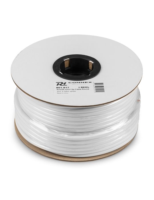 RX10W Cable altavoz linea de 100V, 2 x 1.5mm, 15A, Blanco, 50m