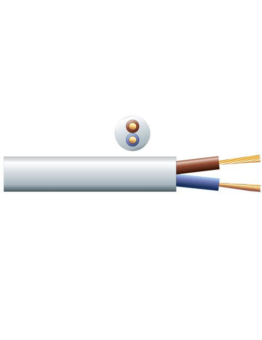 RX12W Cable altavoz linea de 100V, 2 x 1.5mm, 15A, Blanco, 100m
