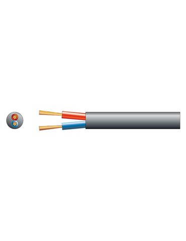 RX14 Cable altavoz linea de 100V, 2 x 2.5mm, 25A, Negro, 100m