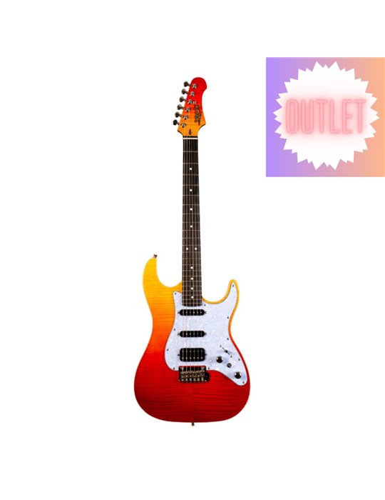 Guitarra Eléctrica Jet JS600-TRS-HSS Transparent Red