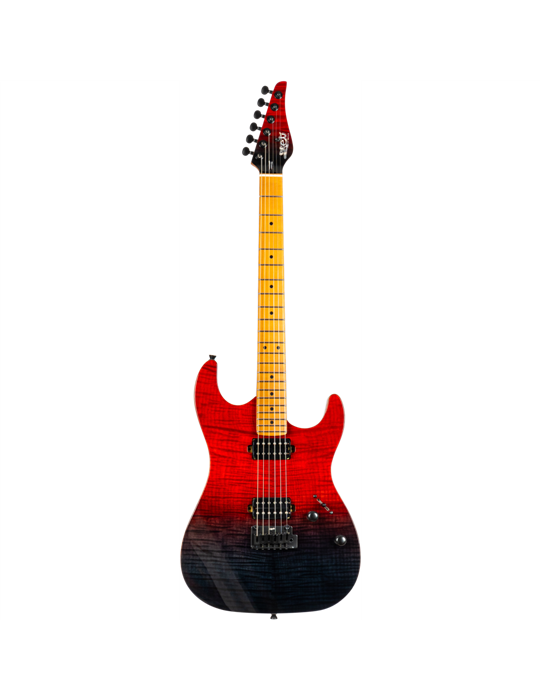 Guitarra Eléctrica Jet JS1000 Vulcano Transparent Red