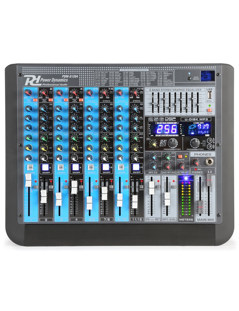 PDM-S1204 Mezclador analogico 12 canales Profesional 