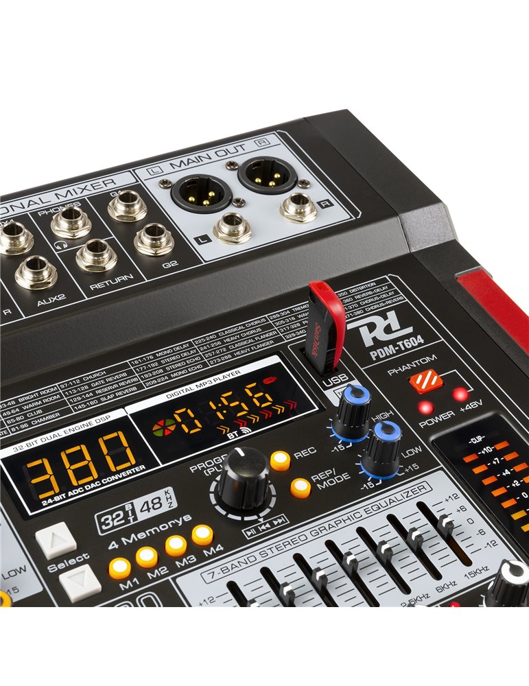 PDM-T604 Mezclador de directo 6 canales DSP/MP3