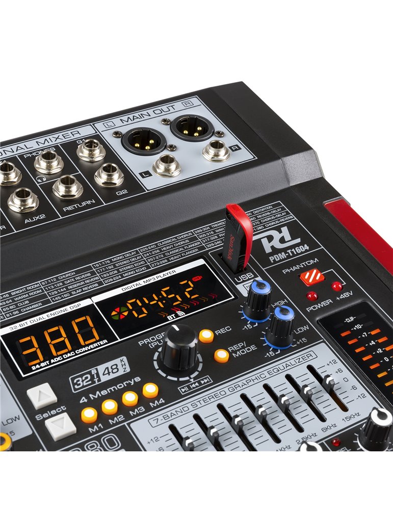 PDM-T1604 Mezclador de directo 16 canales DSP/MP3