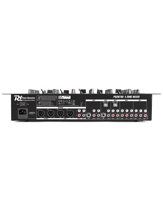 PDZM700 Mezclador instalacion de 6 canales USB 4 zonas