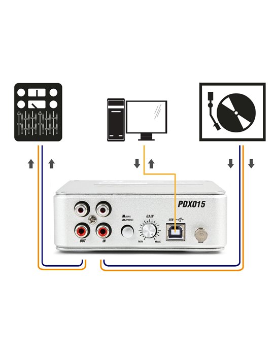 PDX015 USB Pre amplificador de Phono con Software