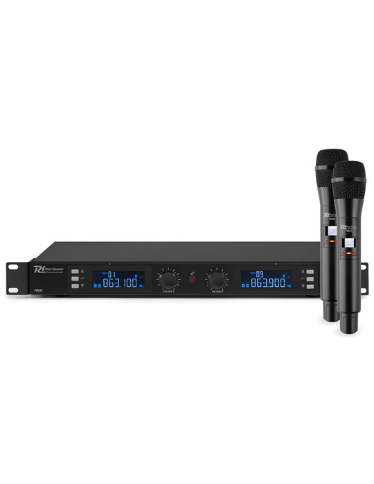 PD632H 2x 20 Canales Digital UHF Micro Inalambrico con 2 micros