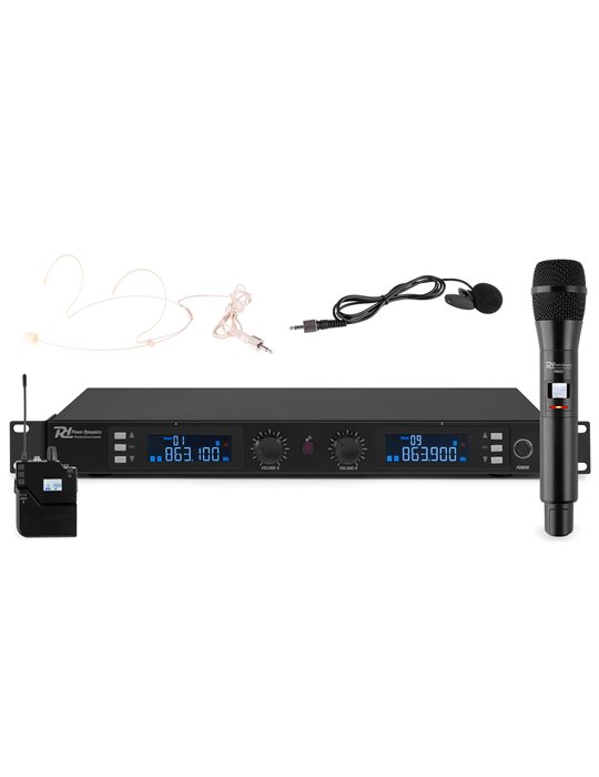 PD632C 2x 20 Canales Digital UHF Microfono inalambrico Combi