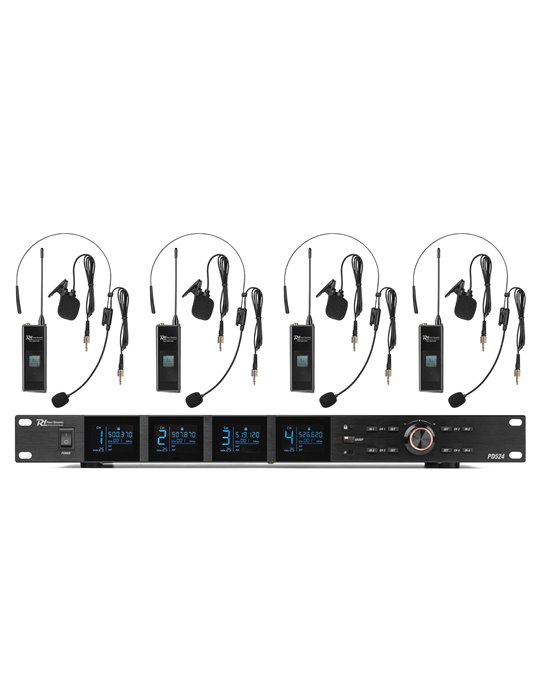 PD524B Juego de micrófono inalámbrico UHF con 4 micrófonos de petaca