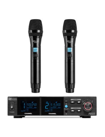 PD522 Set de micrófono inalámbrico UHF con 2 micrófonos de mano