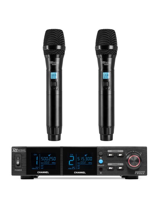 PD522 Set de micrófono inalámbrico UHF con 2 micrófonos de mano