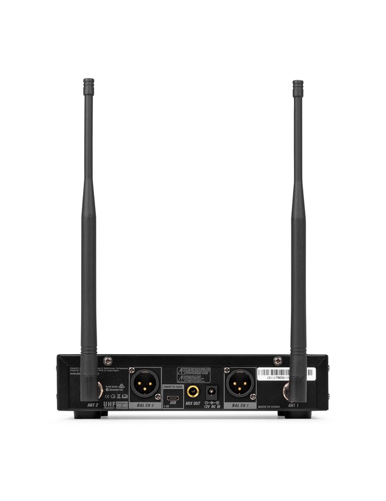 PD522 Set de micrófono inalámbrico UHF con 2 micrófonos de mano