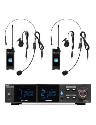 PD522B Juego de micrófono inalámbrico UHF con 2 micrófonos de petaca