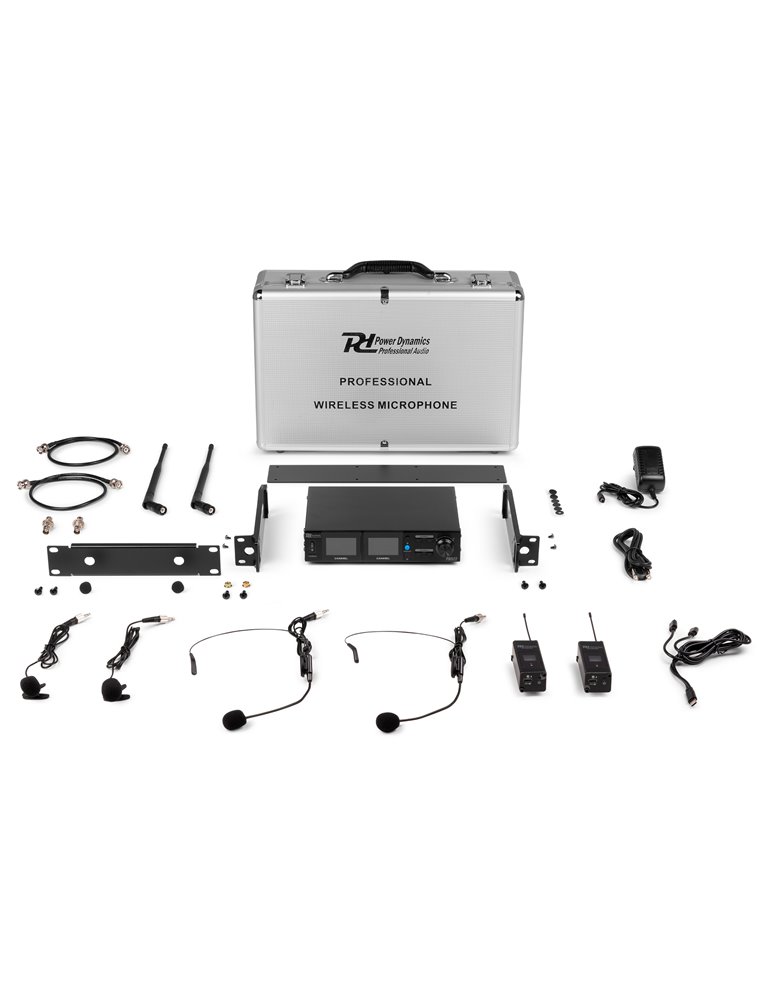 PD522B Juego de micrófono inalámbrico UHF con 2 micrófonos de petaca