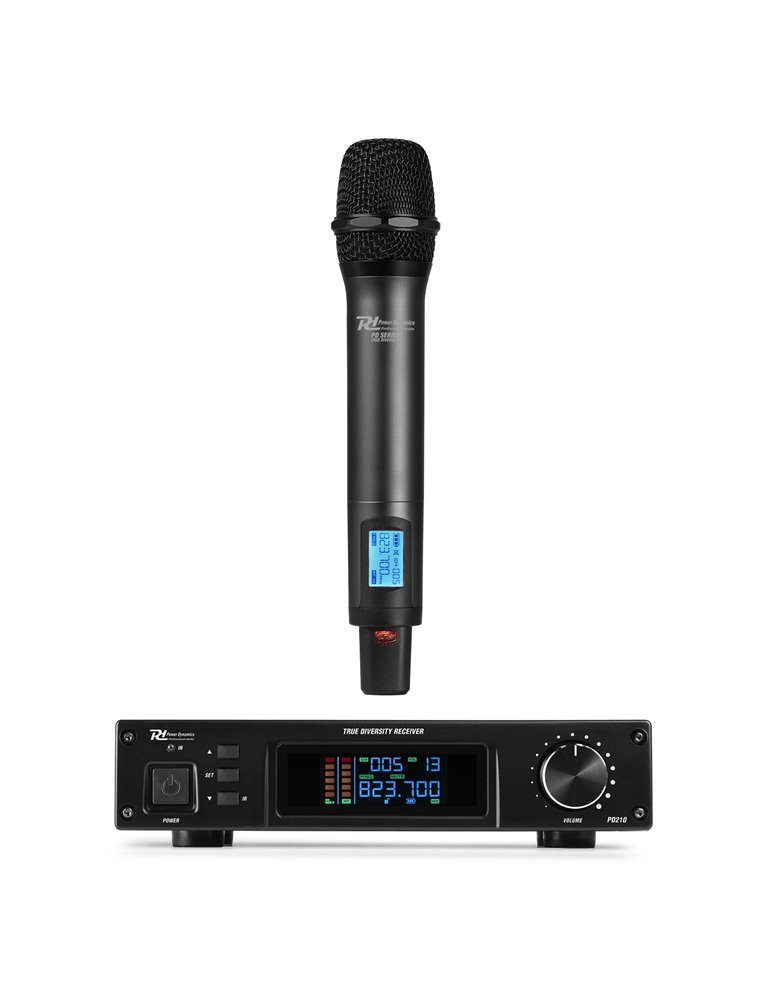 PD210 Micrófono inalámbrico de mano UHF 160-Canales, sistema True Diversity