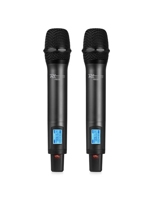 PD220 Micrófono inalámbrico de mano UHF 2x 80-Canales, sistema True Diversity