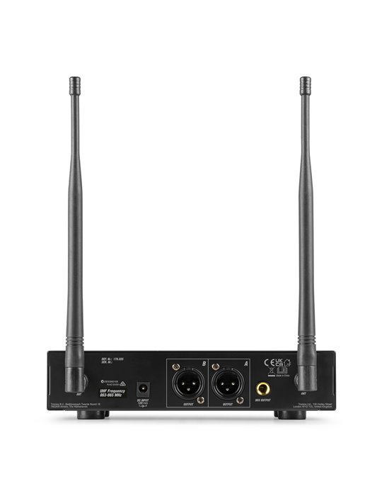 D220B Micrófono inalámbrico de petaca UHF 2x 80-Canales, sistema True Diversity