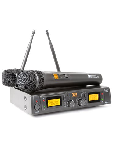 PD782 Microfono Inalambrico UHF 2x 8 Canales con 2 Micrófonos 