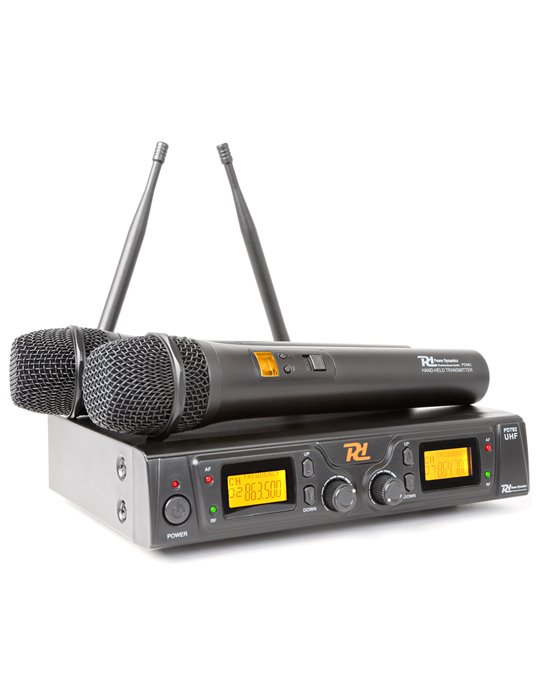 PD782 Microfono Inalambrico UHF 2x 8 Canales con 2 Micrófonos 