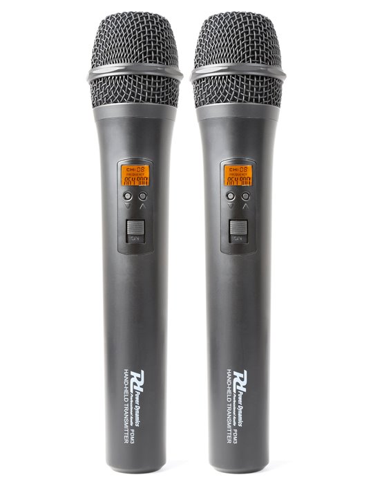 PD782 Microfono Inalambrico UHF 2x 8 Canales con 2 Micrófonos 