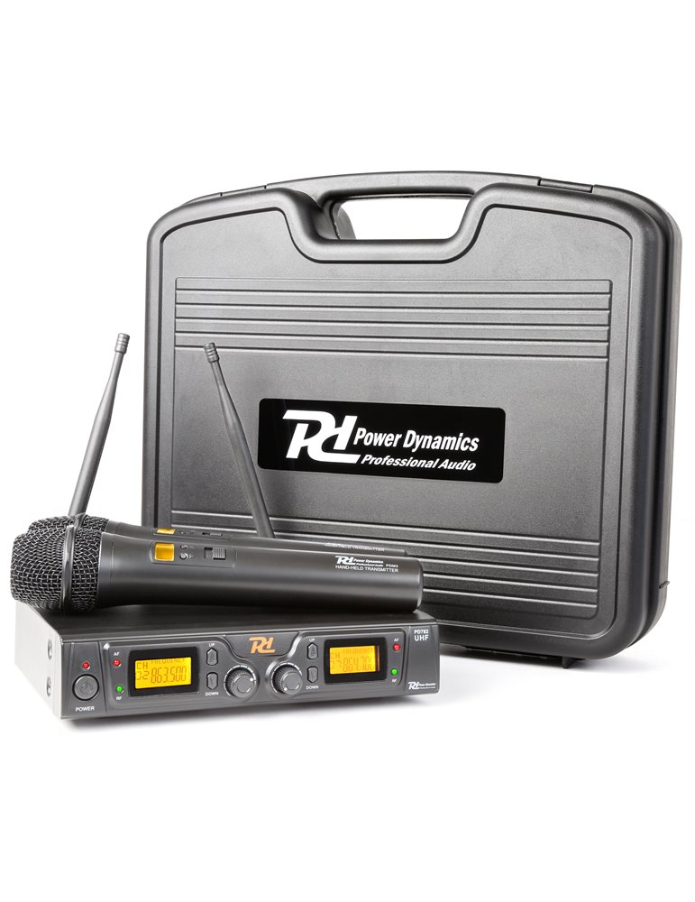 PD782 Microfono Inalambrico UHF 2x 8 Canales con 2 Micrófonos 