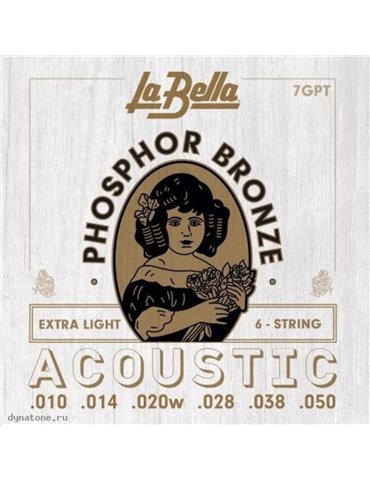 Juego La Bella Acústica Phosphor Bronze 7-GPT (010-050)