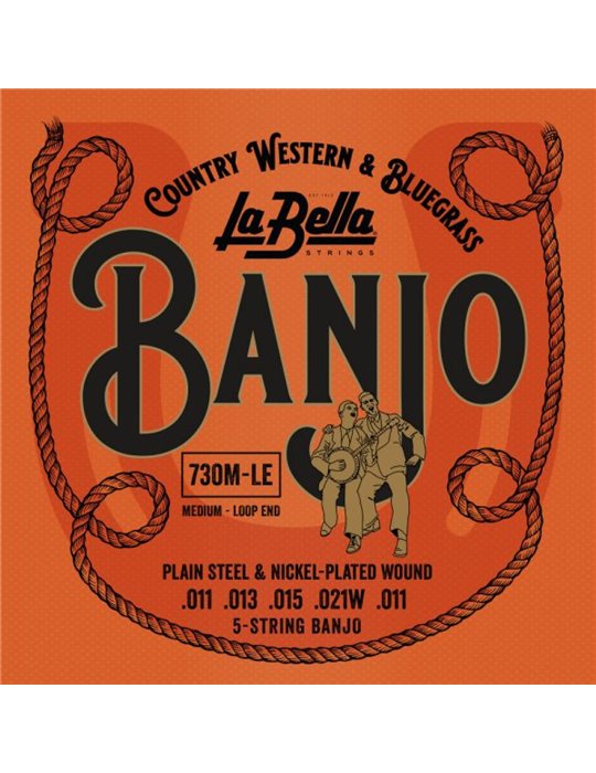 Juego Banjo 5 Cuerdas La Bella 730-M