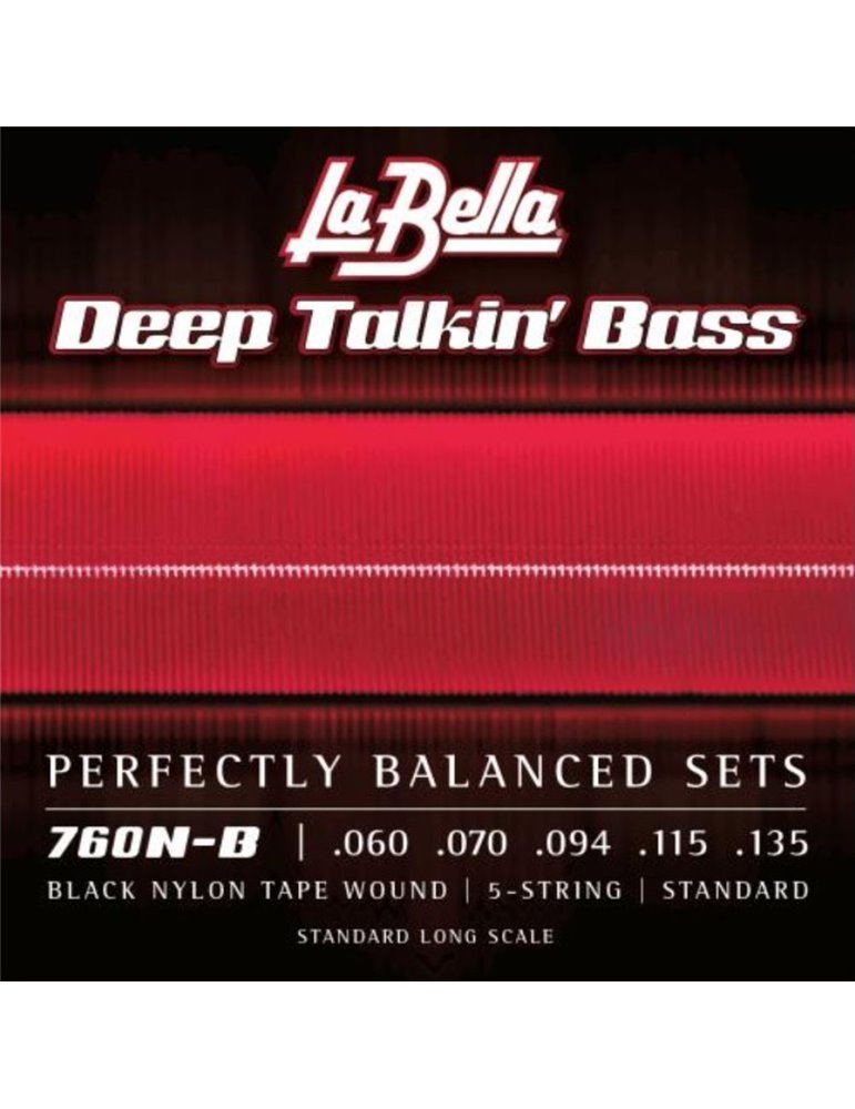 Juego La Bella Bajo 5 Cdas Deep Talkin´ Bass Tapewound 760-N-B