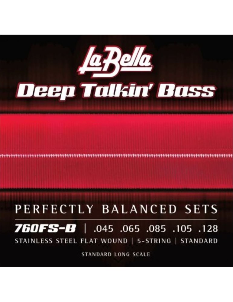 Juego La Bella Bajo 5 Cdas Deep Talkin´ Bass Flatwound 760-FS-B