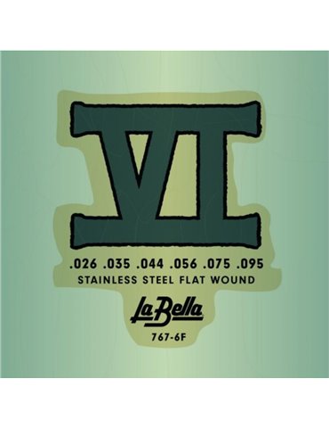 Juego La Bella Bajo 6 Cuerdas Bass VI Flatwound 767-6F (026-095)