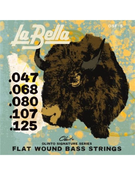 Juego Bajo 5 Cuerdas La Bella Olinto Signature Flats OSF-5 047-125