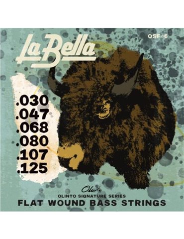 Juego Bajo 6 Cuerdas La Bella Olinto Signature Flats OSF-6 030-125